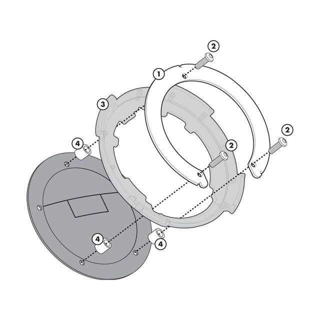 GIVI タンクロック タンクバック用フィッティング メタルフランジ for ER 6n / ER 6f 650（05-08） givi_BF04 ジビ その他