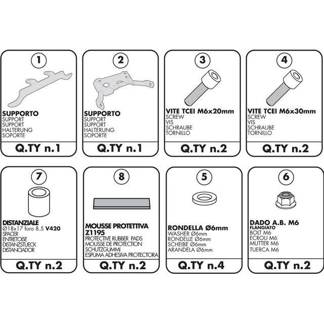GIVI フィッティングキット TE3100用（モノラック未使用時） for GSR 750（11） givi_3100KIT ジビ キャリア・サポート GSR 750｜パークアップ 店