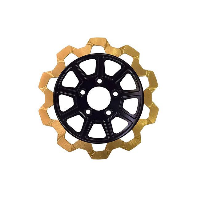LyndallBrakes BOW-TIE/9SPOKE 11.8in 5mm厚 フロント（ゴールド/ブラック） ・029424 LyndallBrakes ディスク