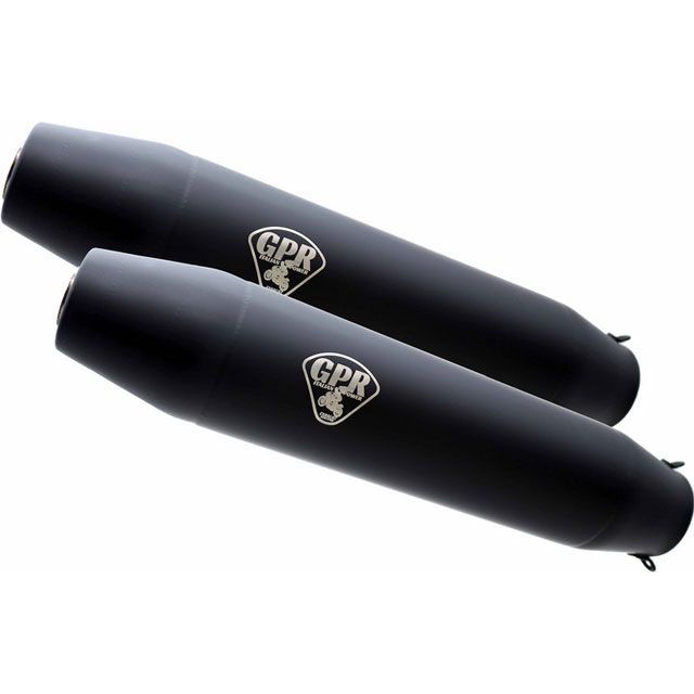 G.P.R. Exhaust System Moto Guzzi V 50 1977/1987 Double universal Homologated silencer without link pipesDeeptone Black Cafe Ra…