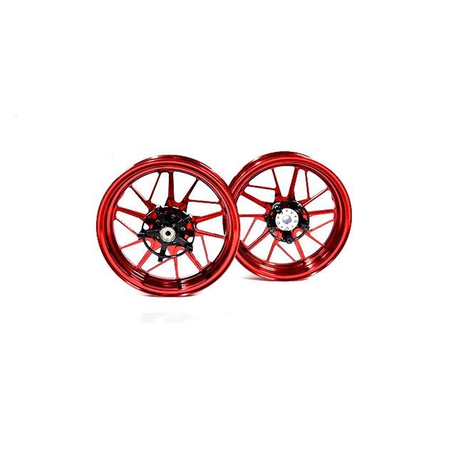 MOS 鍛造アルミホイール前後セット（FF-10）マジェスティS/SMAX/FORCE（レッド） Y-BH6-FG-10-01-KN モトオブスポーツ ホイール本体