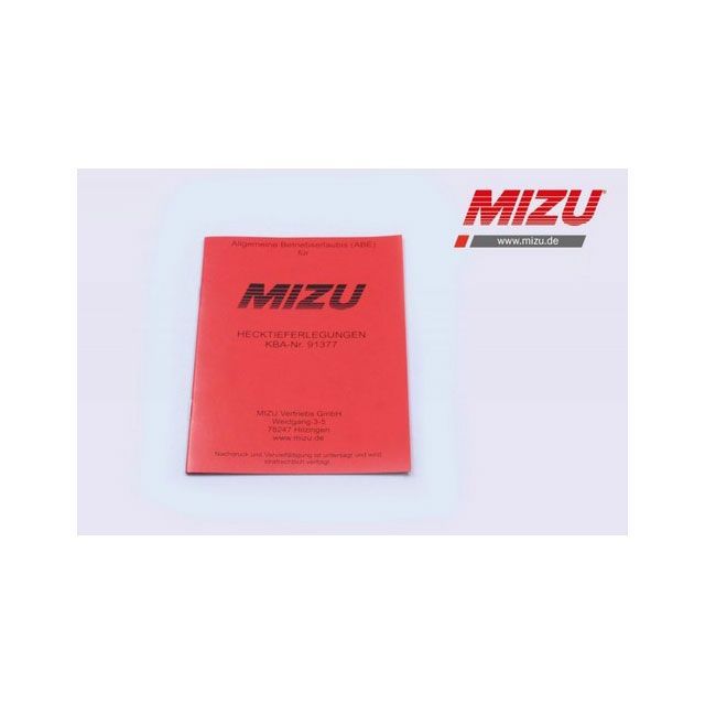MIZU ローダウンキット付属 ABE 部品証明書（再発行） mizu_999903 ミズ メンテナンスグッズ