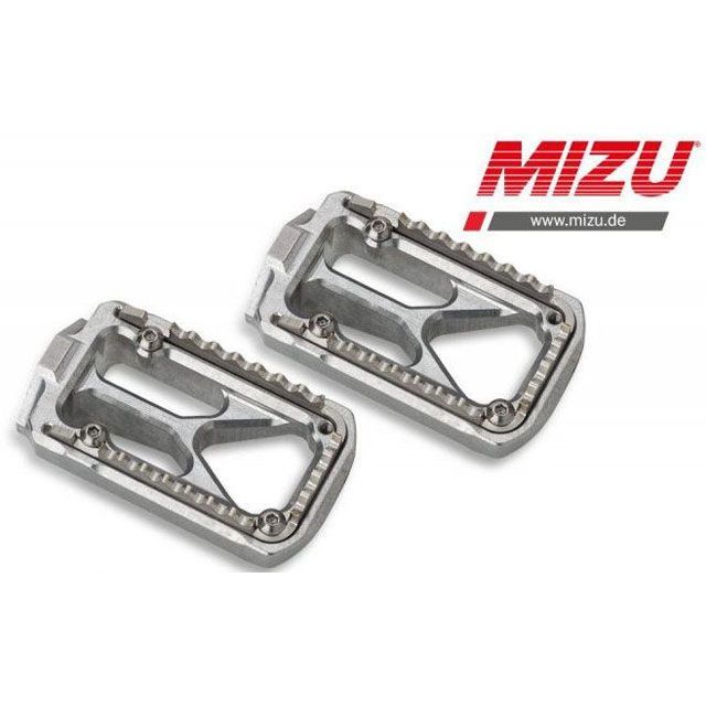 MIZU オフロードフットペグ シルバー/ブラック ｜ 409TT3330023 mizu_409TT3330023 ミズ ステップ RMZ 250 RMZ 450｜パークアップ 店