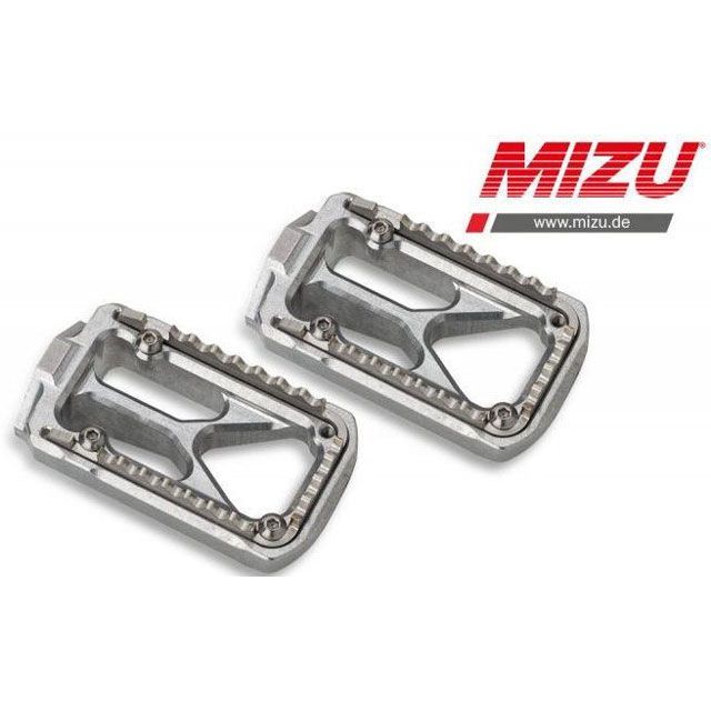 MIZU オフロードフットペグ シルバー/ブラック ｜ 409TT3330025 mizu_409TT3330025 ミズ ステップ｜パークアップ 店