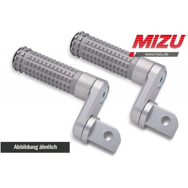 MIZU アジャスタブル レーシング フットペグ ABE認可品 シルバー/シルバー ｜ 409TT3310012 mizu_409TT3310012 ミズ ステップ