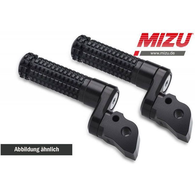MIZU アジャスタブル レーシング パッセンジャーフットペグ ABE認可品 ブラック/ブラック ｜ 409SS2220004 mizu_409SS2220004 ミズ ステップ
