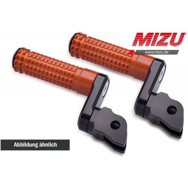 MIZU アジャスタブル レーシング パッセンジャーフットペグ ABE認可品 ブラック/オレンジ ｜ 409SO3320006 mizu_409SO3320006 ミズ ステップ