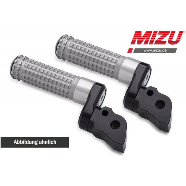 MIZU アジャスタブル レーシング パッセンジャーフットペグ ABE認可品 ブラック/シルバー ｜ 409ST2220002 mizu_409ST2220002 ミズ ステップ