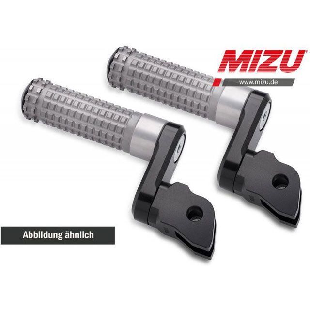 MIZU アジャスタブル レーシング パッセンジャーフットペグ ABE認可品 ブラック/シルバー ｜ 409ST3320047 mizu_409ST3320047 ミズ ステップ