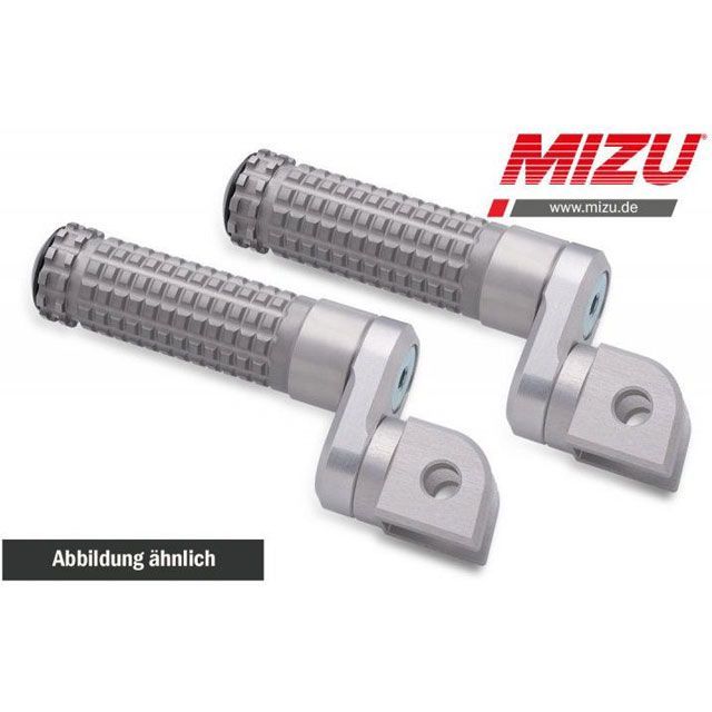 MIZU アジャスタブル レーシング パッセンジャーフットペグ ABE認可品 シルバー/シルバー ｜ 409TT2220001 mizu_409TT2220001 ミズ ステップ