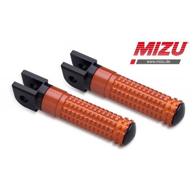 MIZU レーシングフットペグ ABE認可品 ブラック/オレンジ ｜ 409SO1110009 mizu_409SO1110009 ミズ ステップ