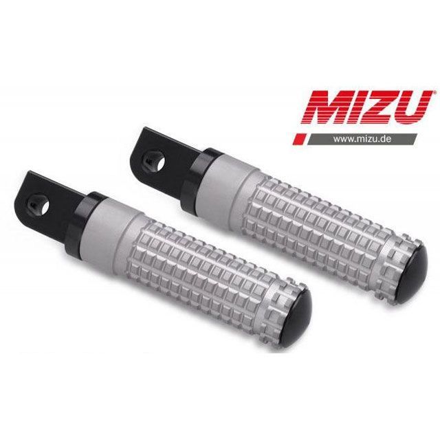 MIZU レーシング パッセンジャーフットペグ ABE認可品 ブラック/シルバー ｜ 409ST1120040 mizu_409ST1120040 ミズ ステップ｜パークアップ 店