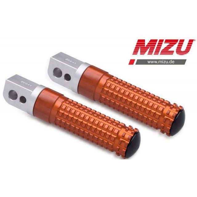 MIZU レーシング パッセンジャーフットペグ ABE認可品 シルバー/オレンジ ｜ 409TO1120031 mizu_409TO1120031 ミズ ステップ｜パークアップ 店