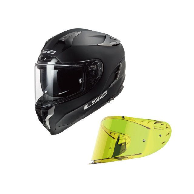 LS2 HELMETS シールドセット CHALLENGER F（マットブラック）＋S-15ピンロックシールド（イエロー） サイズ M 3003030603 エルエスツーヘルメット フルフェイスヘルメット