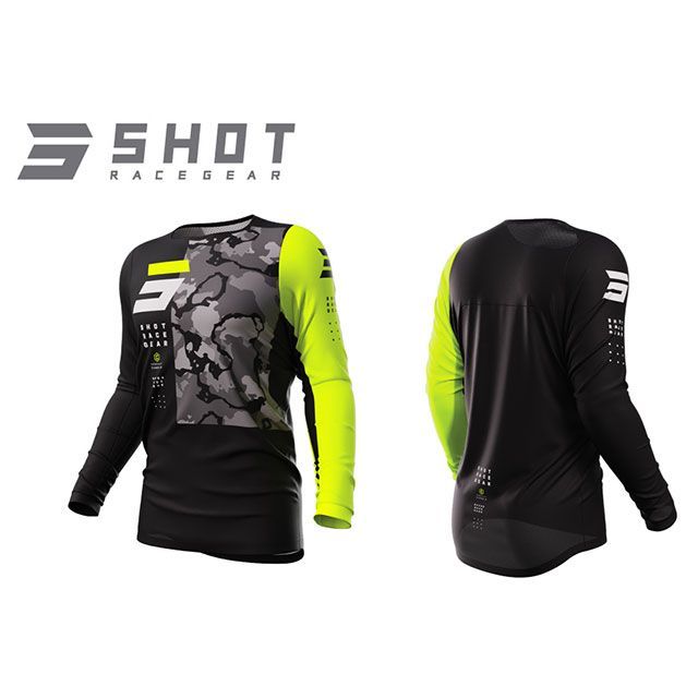 SHOT RACE GEAR ジャージ カモ 2.0（ネオンイエロー） サイズ M A08-12B5-E01-09 SHOT RACE GEAR モトクロス用品