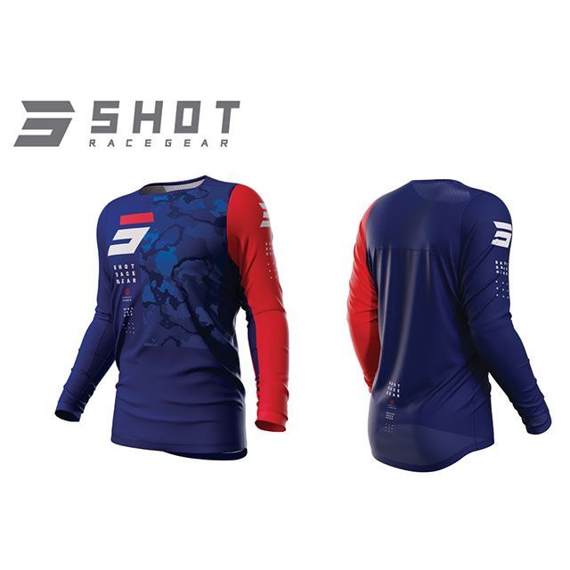 SHOT RACE GEAR ジャージ カモ 2.0（ブルー） サイズ 2XL A08-12B5-E02-12 SHOT RACE GEAR モトクロス用品