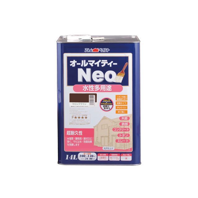ATOM HOUSE PAINT 水性オールマイティーネオ14Lマロンブラウン アトムハウスペイント D.I.Y.