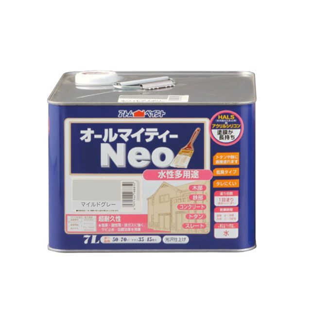 ATOM HOUSE PAINT 水性オールマイティーネオ7Lマイルドグレー アトムハウスペイント D.I.Y.