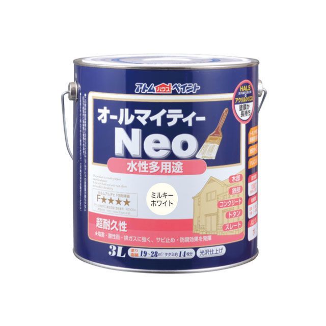 ATOM HOUSE PAINT 水性オールマイティーネオ3Lミルキーホワイト アトムハウスペイント D.I.Y. 7,860円