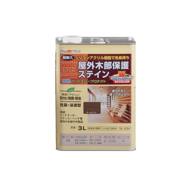 ATOM HOUSE PAINT 水性ウッドエバープロテクト3Lオールナット アトムハウスペイント D.I.Y.