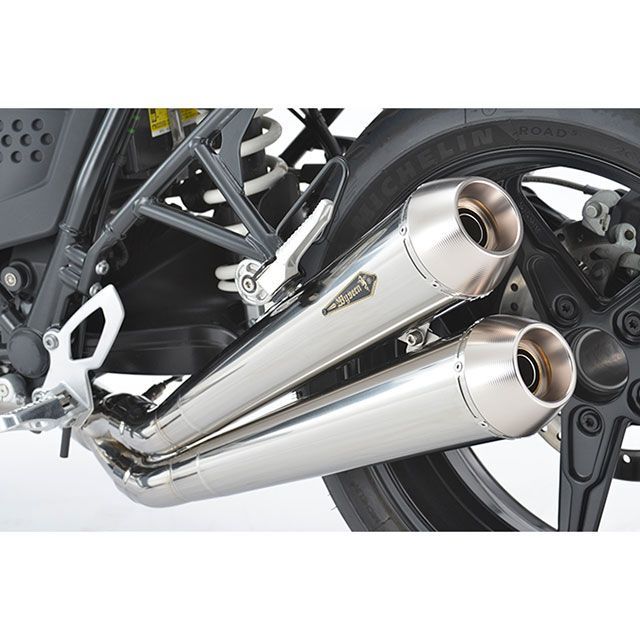 R&rsquo;s GEAR ワイバンクラシックチタンフルエキゾーストツイン（チタンポリッシュ） MB23-02CT アールズギア マフラー本体｜パークアップ 店