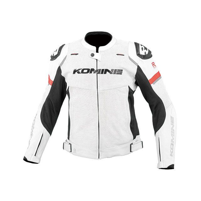 KOMINE 2024春夏モデル LJ-539 Rスペックスポーツレザージャケット（ホワイト） サイズ L ・02-539 コミネ ジャケット