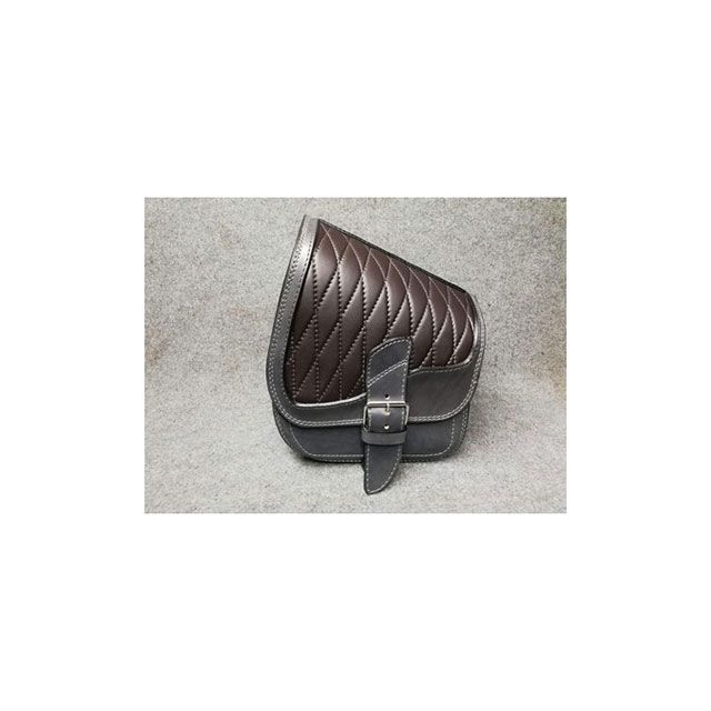 K&W Lucky Custom Leather製 サドルバッグ タイプ1（ダメージブラック&times;ブラウン） SB01-8 部品屋K&W ツーリング用バッグ｜パークアップ 店