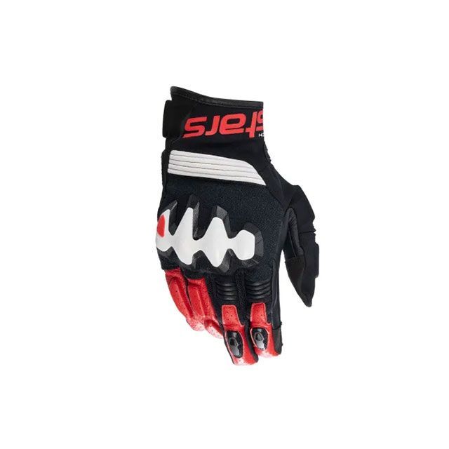 Alpinestars HALO LEATHER GLOVES（1304 BLACK WHITE BRIGHT RED） サイズ M 3504822 アルパインスターズ ライディンググローブ