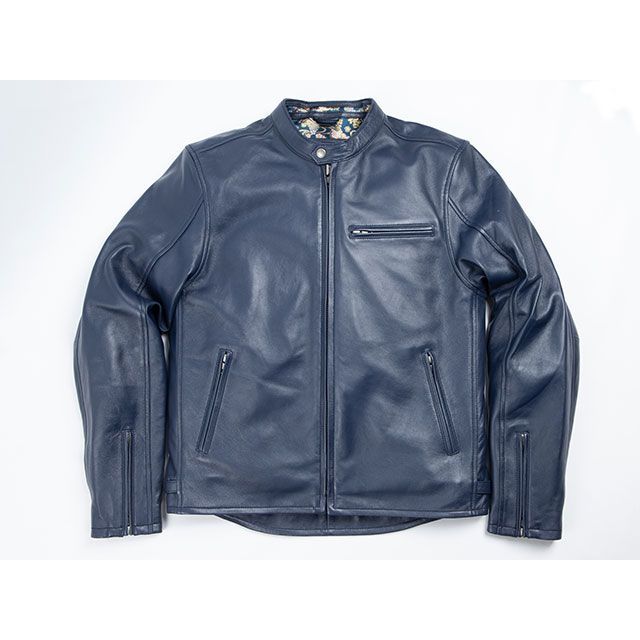 DEGNER 2024春夏モデル 21SJ-14K レザージャケット（ネイビー/鉄流水雪輪） サイズ XL 21SJ-14K デグナー ジャケット