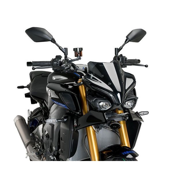 Puig ダウンフォーススポイラー（ブラック/艶有） 21471N プーチ カウル・エアロ MT-10SP｜パークアップ 店