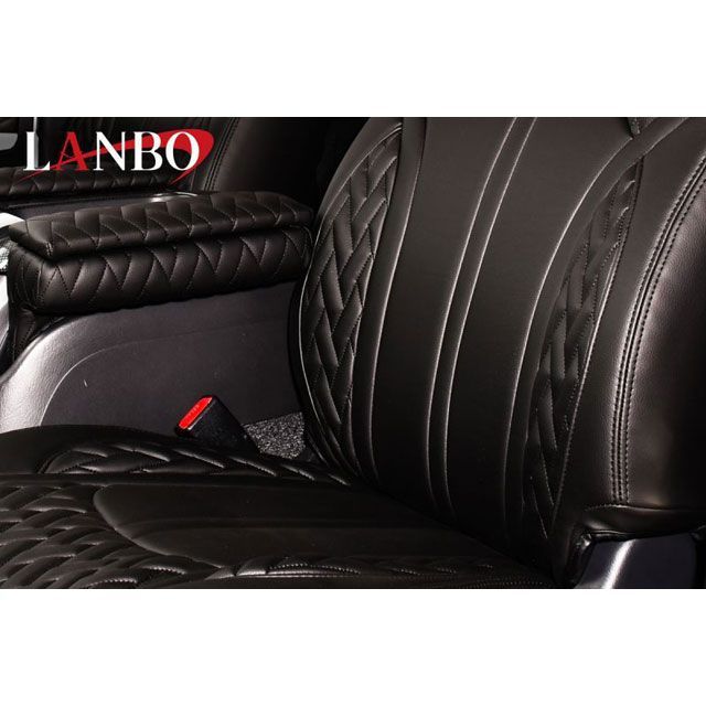 LANBO レザーシートカバー Type LUXE 200ハイエース（ブラック×ブラック） LANBO-LUXE 0219-HIACE200-BLACK LANBO 内装パーツ・用品