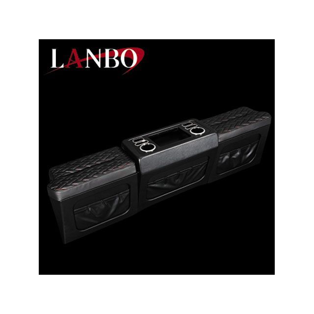 LANBO セカンドキャビネット Type LUXE 200ハイエース ワイド（ブラック×レッドステッチ） LUXE-SC-H200W-RED LANBO 内装パーツ・用品