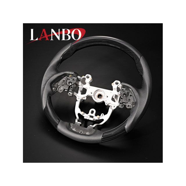 LANBO オリジナルコンビステアリング プリウス ZVW50/51/55（黒木目） LS181 LANBO 内装パーツ・用品