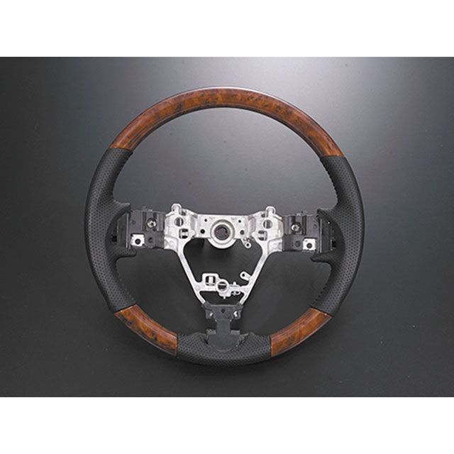 LANBO オリジナルステアリング ガングリップ ウェイク LA700/710S（茶木目） SD003B LANBO 内装パーツ・用品 20,511円