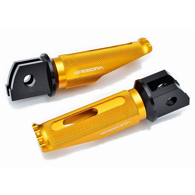 SPEEDRA アルミ削り出しステップ レーシングタイプ ライダー側 取付部 ブラック ステップバー ゴールド AFPR223GD メーカー在庫あり SPEEDRA ステップ YZF-R6