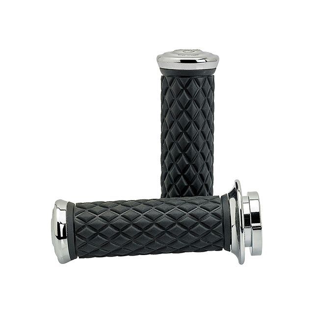 Biltwell アルミコアグリップセット 22y- TBW用（クローム） ・033564 ビルトウェル グリップ関連パーツ M8ソフテイルモデルでクラッチ側ハンドル内部にカウンターウェイトが装着してあるモデルに適合
