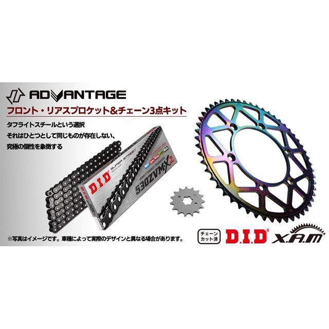 ADVANTAGE ADVANTAGA XAM＆DID BLACK ドライブチェーン＆前後スプロケットキット（タフライトスチール） XTS017-K アドバンテージ スプロケット関連パーツ GSX1250A/FA