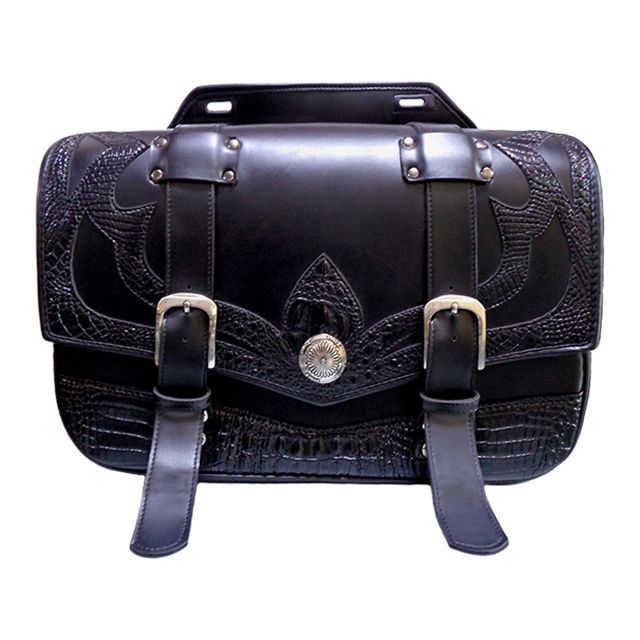 Xross SADDLE SINGLE サドルバッグ（ブラッククロコダイル） YS-201C クロス ツーリング用バッグ