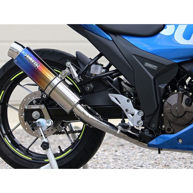 WR’S JMCA フルエキゾースト ラウンド・焼き色チタンサイレンサー LS3250JM ダブルアールズ マフラー本体 ジクサーSF250