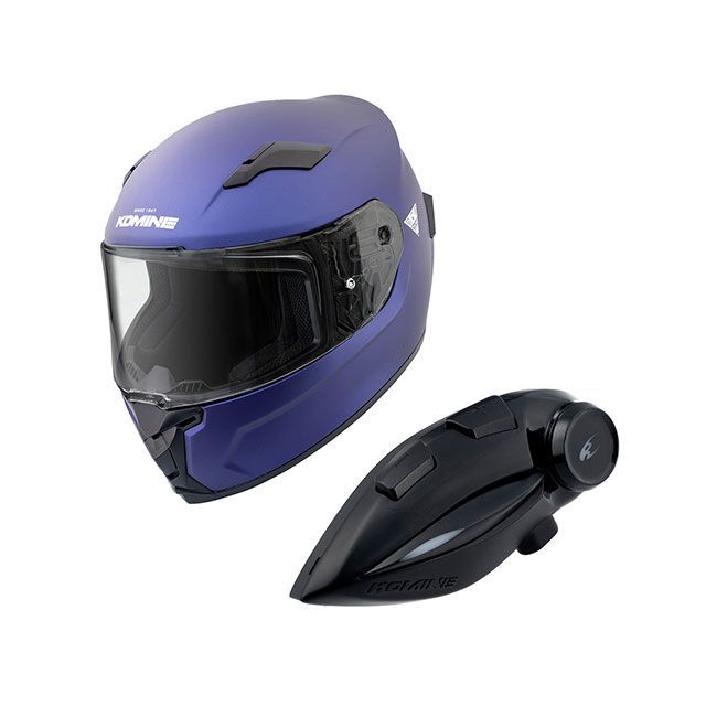 KOMINE KK-902モーターサイクルインターカム＋HK-170フルフェイスヘルメット（マットメタルブルー） サイズ L ・00-170 コミネ フルフェイスヘルメット 27,404円