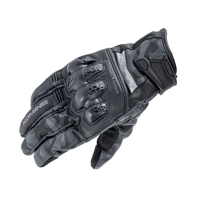 KOMINE 2024-2025秋冬モデル GK-855 プロテクトウインドプルーフウォームグローブHG（ブラックカモ） サイズ 3XL ・06-855 コミネ ライディンググローブ