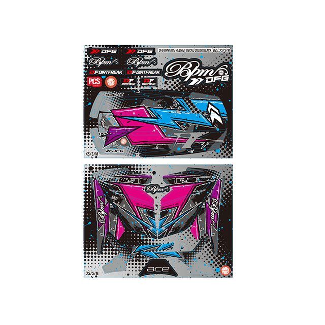 DFG ヘルメットデカール ACE(BPMブラック)XS/S/M G5545 ディーエフジー ヘルメットアクセサリー|パークアップ 店