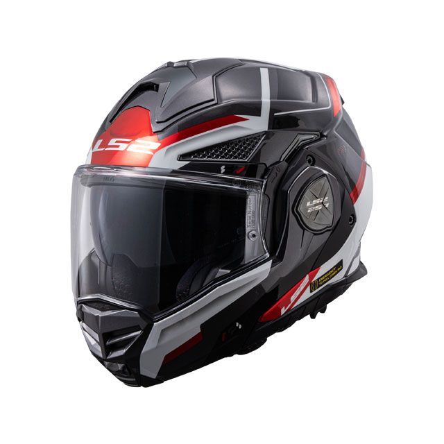LS2 HELMETS ADVANT-X F（ブラック ホワイト レッド） サイズ L 569012102L メーカー在庫あり エルエスツーヘルメット システムヘルメット（フリップアップ）