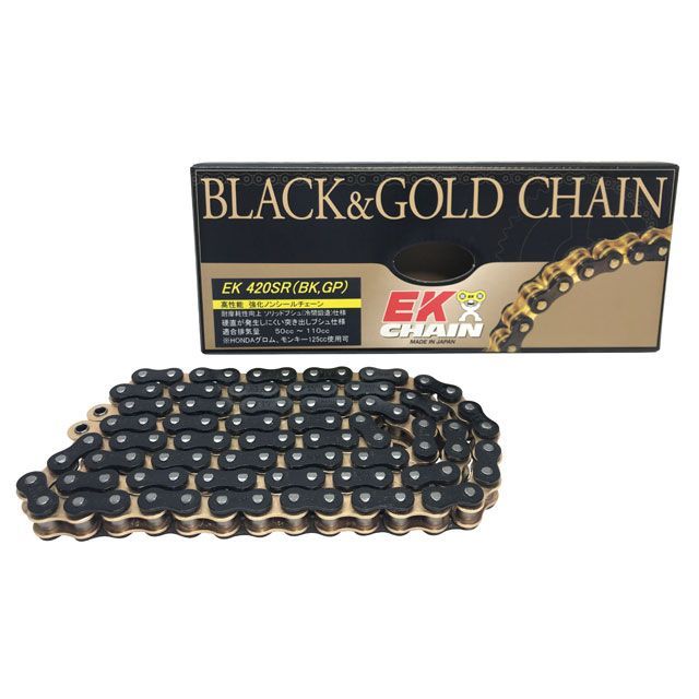 EKチェーン ハイパフォーマンス ノンシールチェーン 420SR SPJ カラー ブラック＆ゴールド リンク数 134L JAN_4571291808287 メーカー在庫あり 江沼チェーン チェーン関連パーツ 汎用