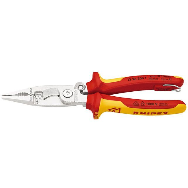 KNIPEX 13 96 200 T 1000V 絶縁エレクトロプライヤー 200mm 落下防止付 ・13 96 200 T クニペックス ハンドツール｜パークアップ 店