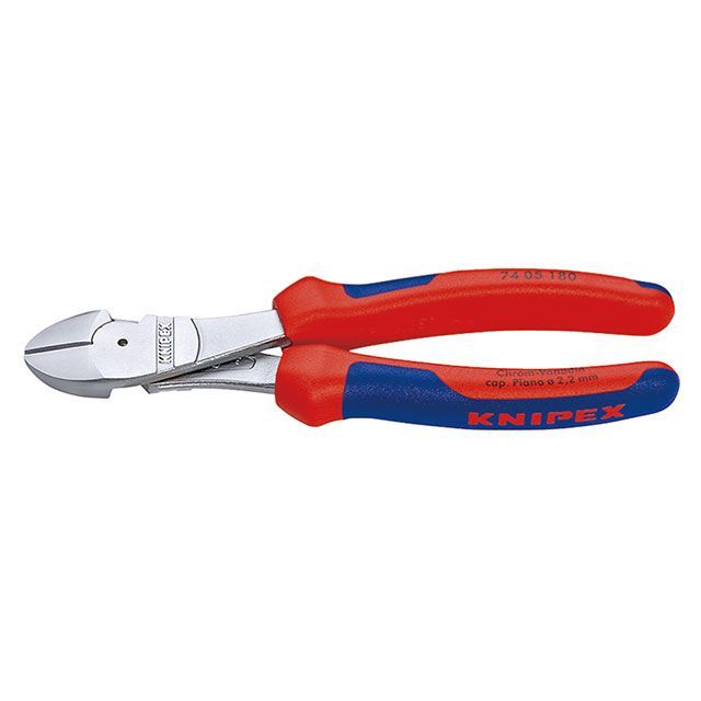 KNIPEX 74 05 180 硬線用 強力型斜ニッパー 180mm コーティングハンドル クロムメッキ ・74 05 180 メーカー在庫あり クニペックス ハンドツール