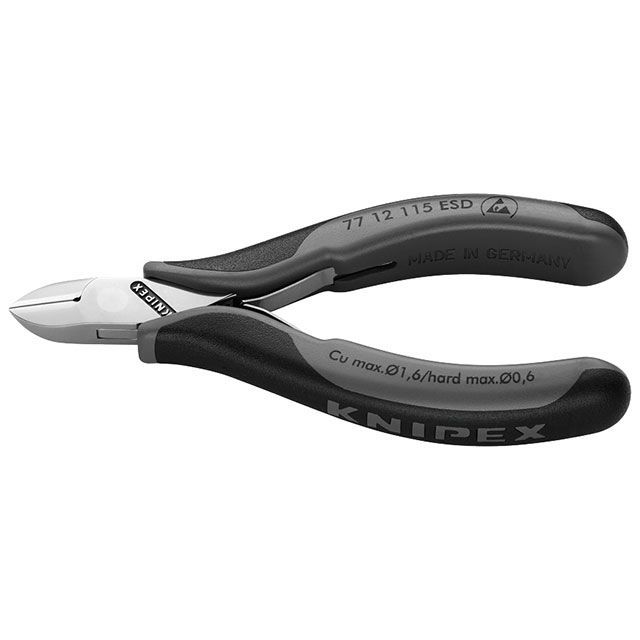 KNIPEX 7712-115ESDSB ESD 電子工学ニッパー ラウンド尖端 115粍 ・7712-115ESDSB クニペックス お手々物の具