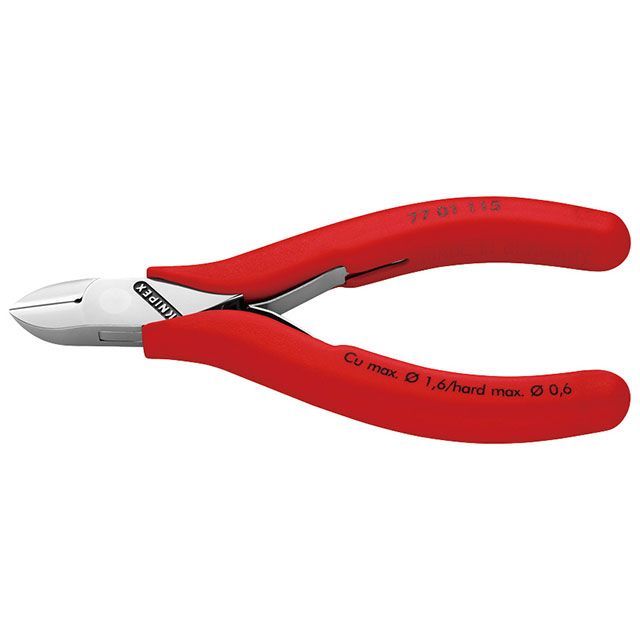 KNIPEX 77 01 115 エレクトロニクスニッパー ラウンドヘッド 115mm プラスティックコーティングハンドル ・77 01 115 クニペックス ハンドツール