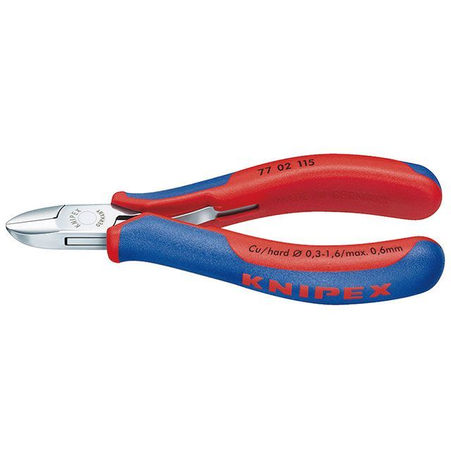 KNIPEX 77 02 115 電子工学ニッパー ラウンド尖端 115粍 コンフォートハンドル ・77 02 115 クニペックス お手々物の具