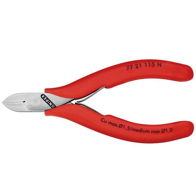 KNIPEX 7721-115N エレクトロニクスニッパー 115mm プラスチックコートハンドル ・7721-115N クニペックス ハンドツール
